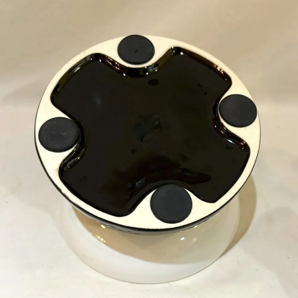 YHY Fine Porcelain Slow Feeder Elevated Tilting Cat Bowl Non-Slip Base